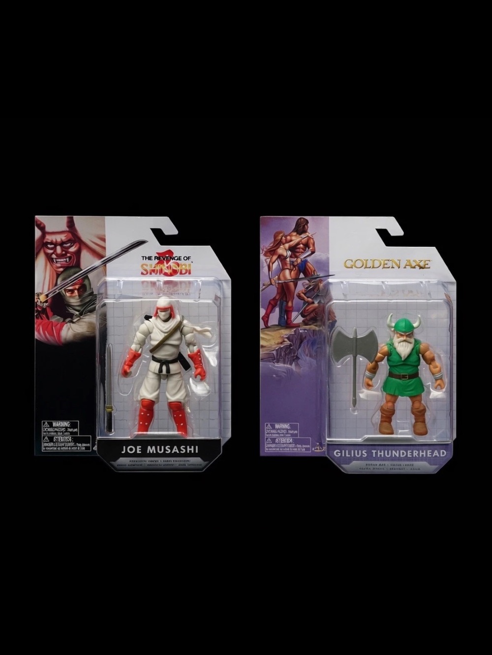 Jakks Pacific Sega Gilius Thunderhead & Joe Musashi Shinobi Action Figure Lot 2